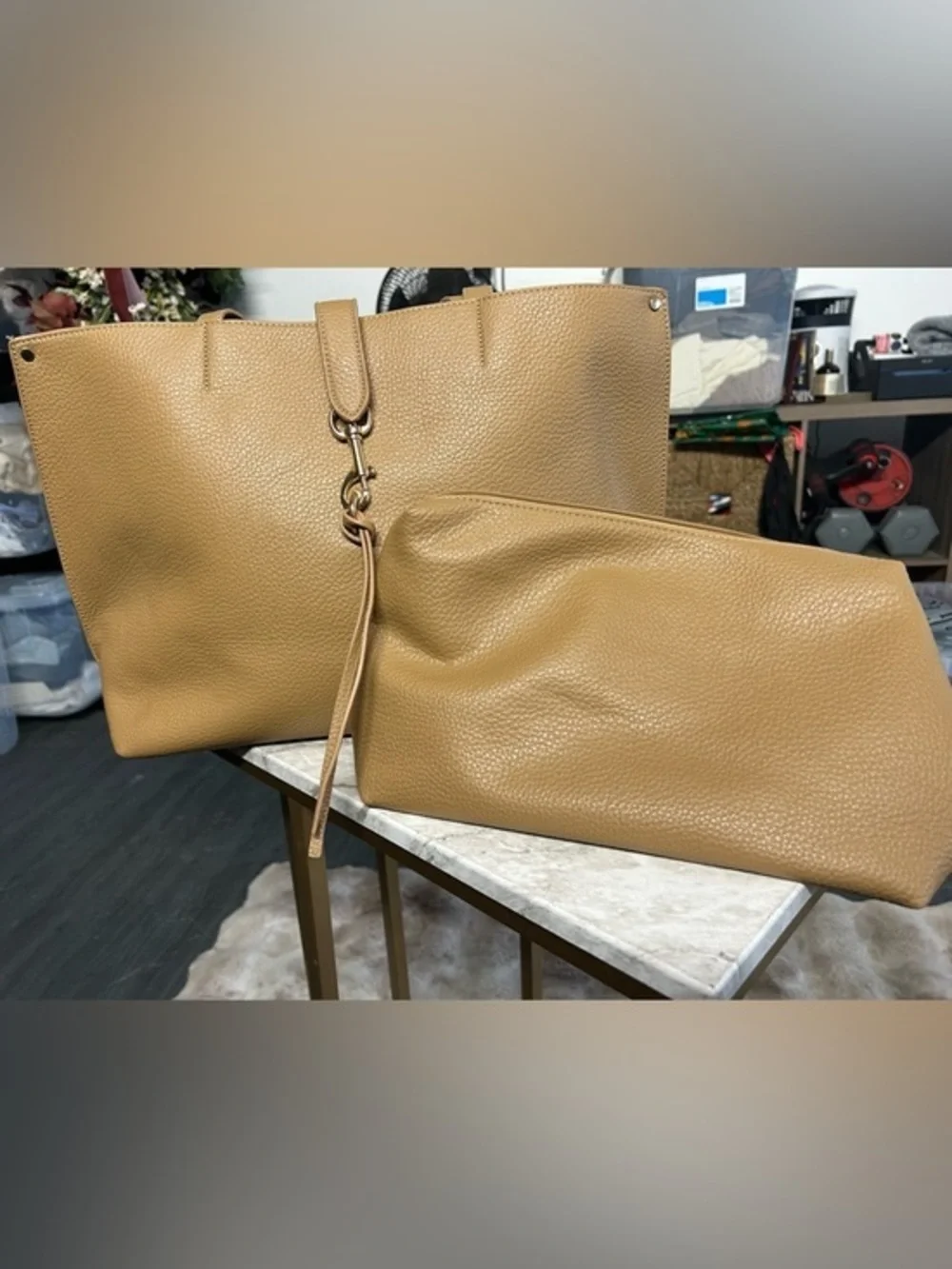 NWOT Classic Tan Tote with Pouch